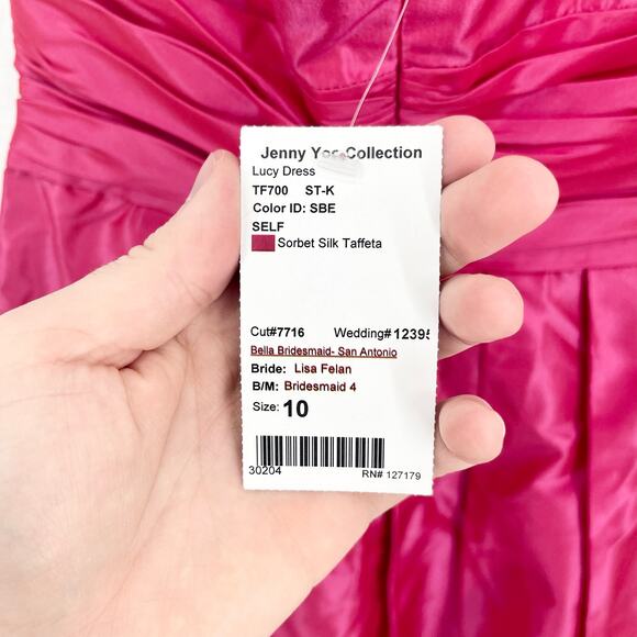 Jenny Yoo Size 10 Bridesmaid Prom Mini Dress Evening Strapless Pink NWT - Picture 4 of 5
